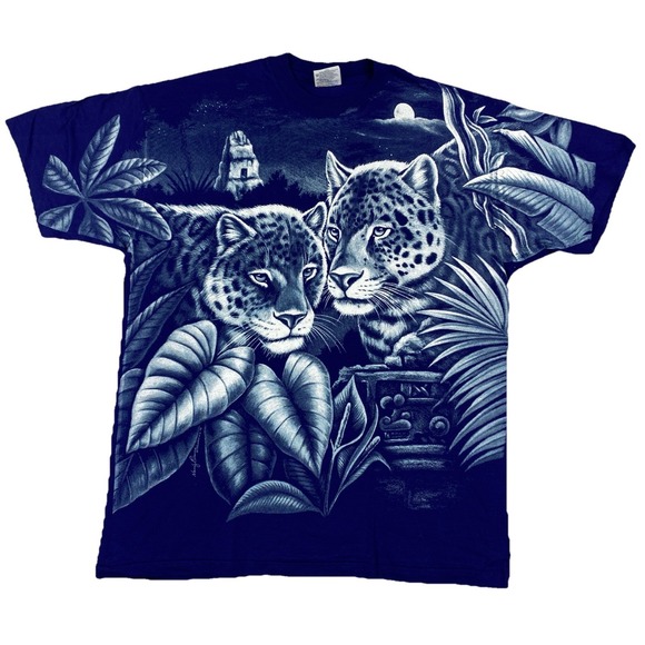 Harlequin Other - Vintage Leopard Jungle Ruins AOP T-Shirt Blue Harlequin Size Large